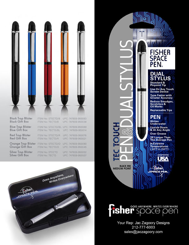 Fisher®Space Pens Tech Touch Pen & Duo Stylus series